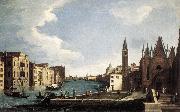 CANAL, Bernardo The Grand Canal with the Church of La Carita ff oil painting on canvas